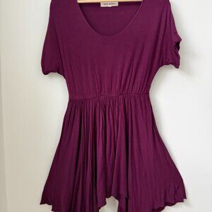 Nicole Bridger Plum Handkerchief-Hem Dress